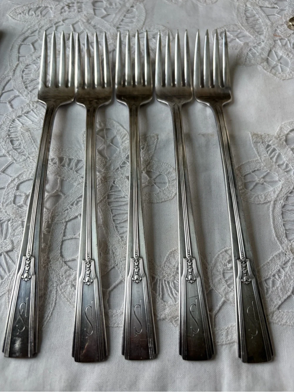 Revelation 1938 International Silver silver plate grille forks art deco flatware